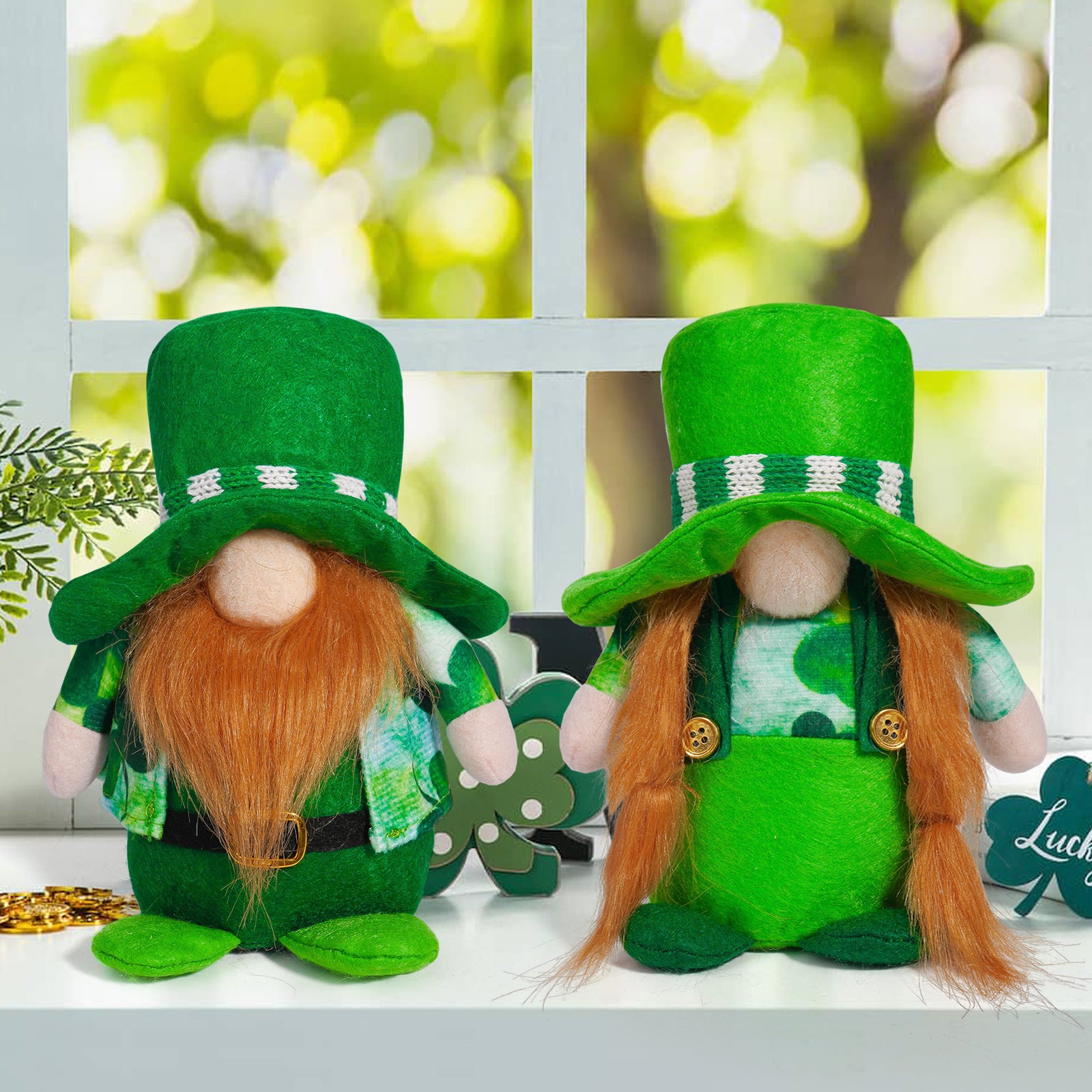 Green Little Decorations Faceless Doll Ornaments, St. Patrick's Day gnomes, Leprechaun gnomes, Shamrock gnomes, Green gnomes, Pot of gold gnomes, Lucky gnomes, Celtic gnomes, Irish gnomes, Rainbow gnomes, St. Patrick's Day decorations, Happy St. Patrick's Day gnomes, Clover gnomes, Beer gnomes,