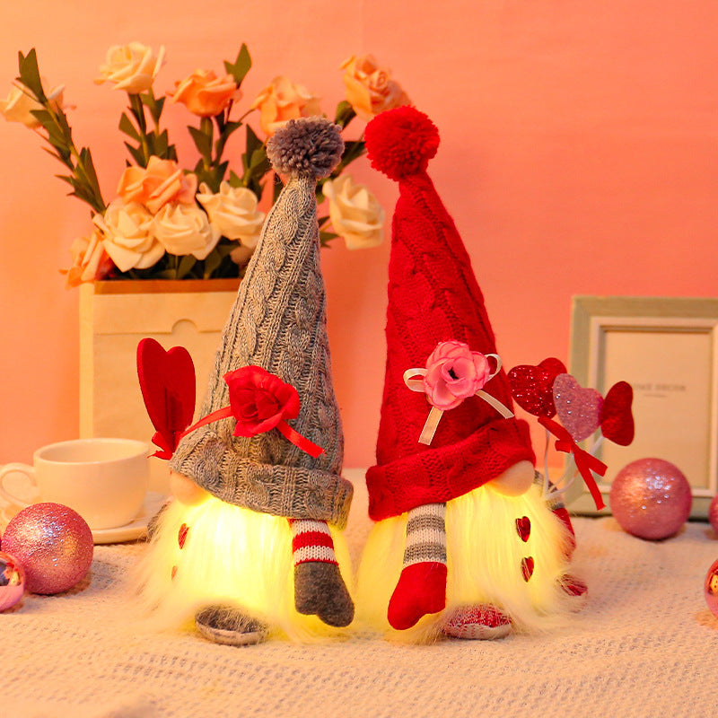 Luminous Knitted Hat Doll Window Decoration