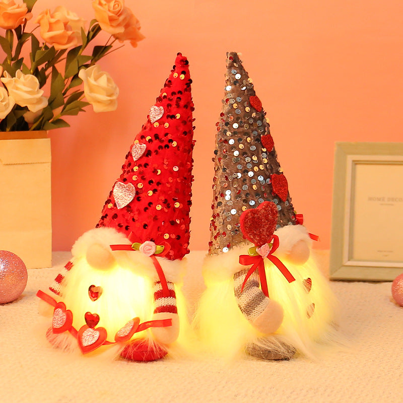 Luminous Sequin Cap Valentine's Day Doll