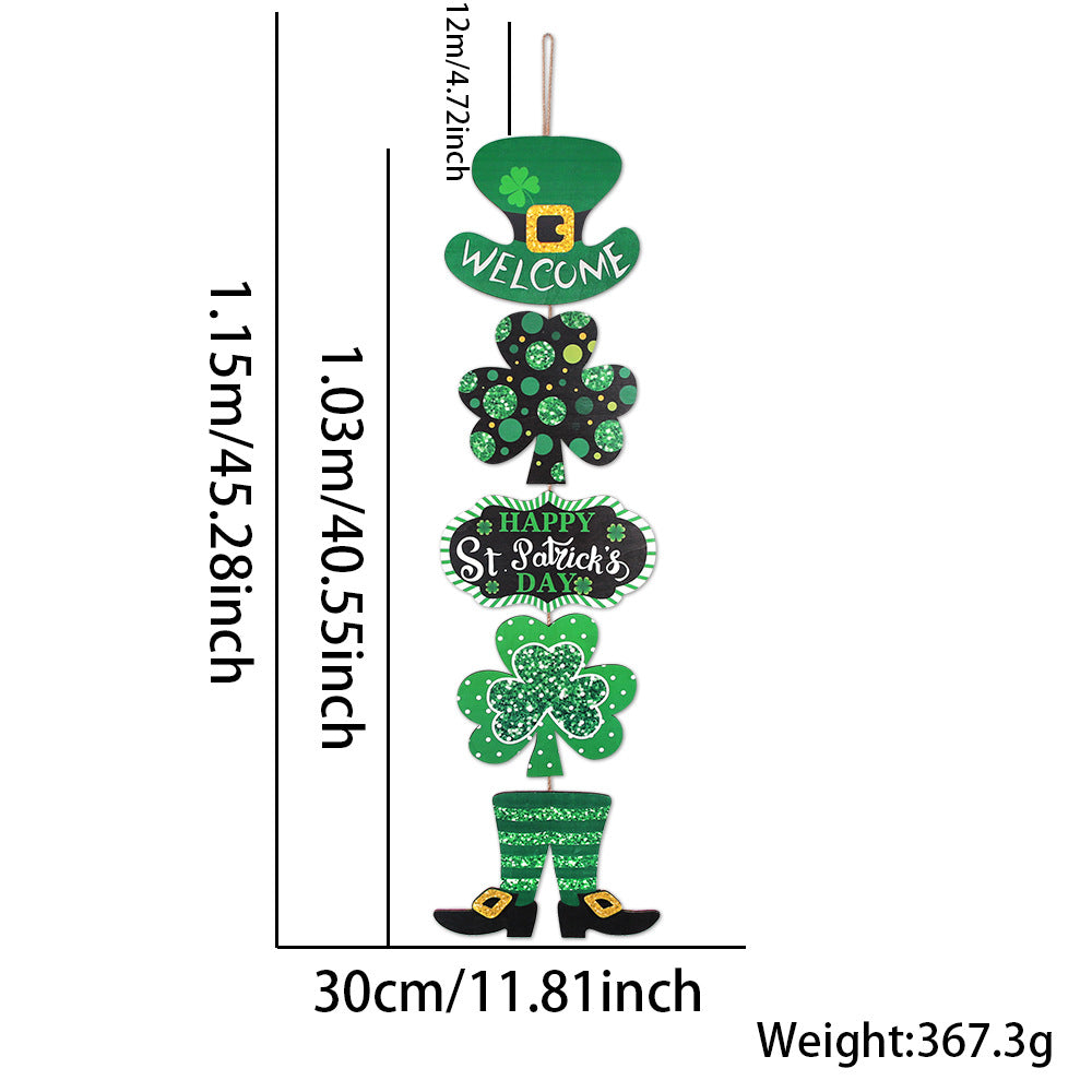 Irish Holiday Decorations Wooden Doorplate, Clover welcome doorplate, gold coin topper stand wooden board, hat boots Clover length door hanging, Clover hanging string length door hanging, Topper boots wooden board door hanging, st patrick's day decorations