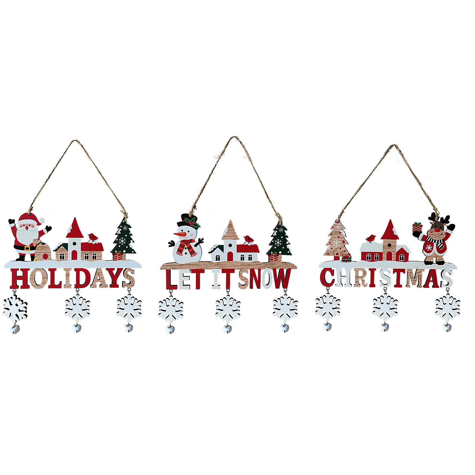 Christmas Wooden Pendant Color Welcome Board