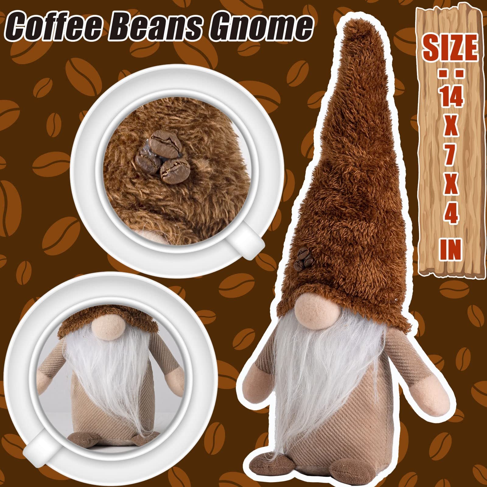 Knitted Faceless Doll Hand-grinding Coffee Gnomes Holiday Decorations, Coffee gnomes, Barista gnomes, Espresso gnomes, Latte gnomes, Cappuccino gnomes, Coffee mug gnomes, Coffee bean gnomes, Coffee shop gnomes, Cafe gnomes, Rustic gnomes, Happy coffee gnomes, Coffee lover gnomes, Coffee break gnomes,