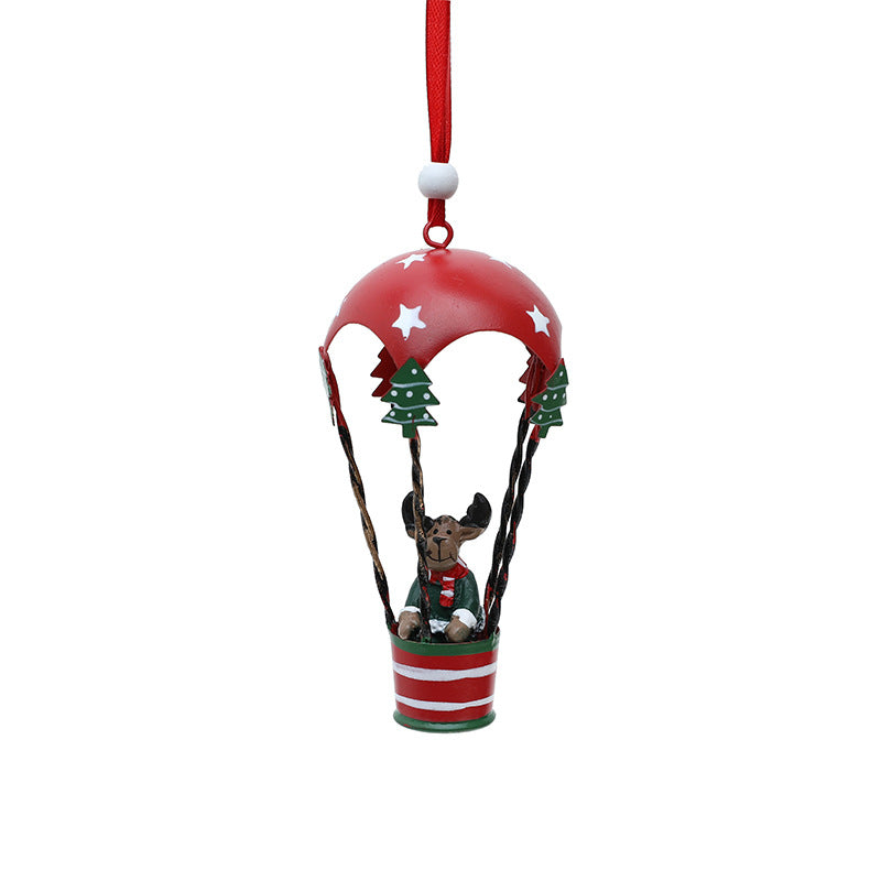 Nordic Iron Christmas Hot Air Balloon Parachute Pendant Creative Decorations Tree Charms Hangings