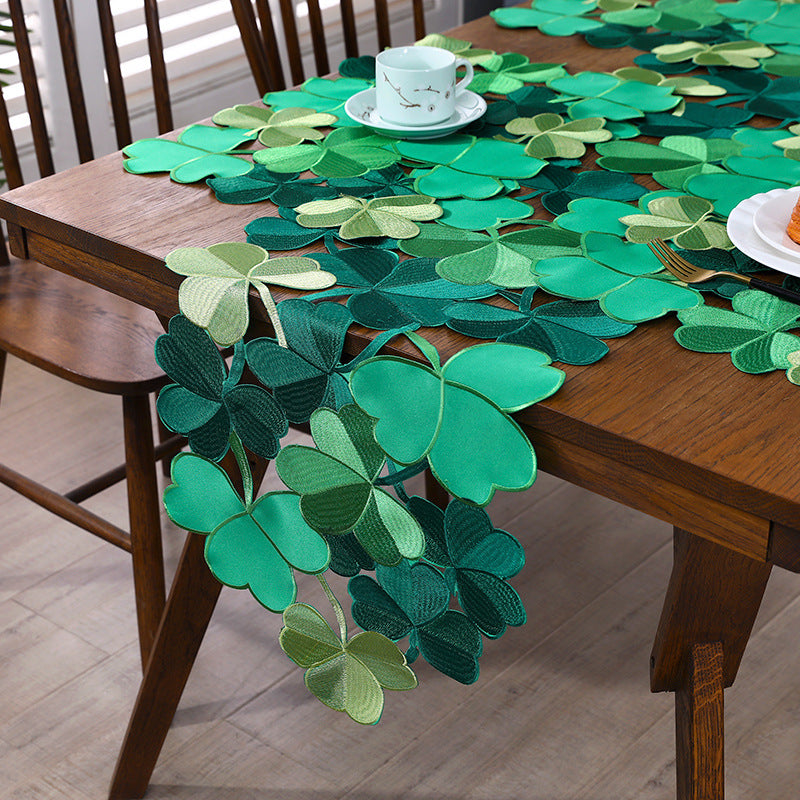 Embroidered Hollow Clover Irish National Flower Tablecloth, table runner  st patricks day decorations, st patricks day decor, st patrick's day decorations, st patrick day decorations, Irish Décor, irish ornaments, Decognomes, St. Patrick's Day Party Supplies, St. Patrick's Day Decorations: Shamrock, Irish & Leprechaun