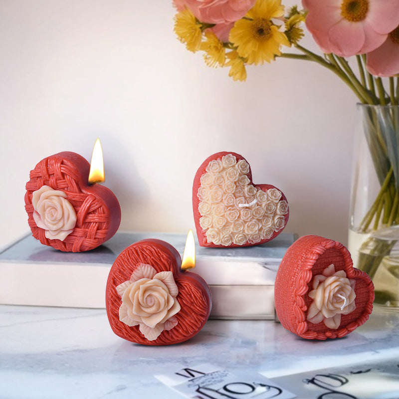 Woven Love Rose Aromatherapy Candle Mould