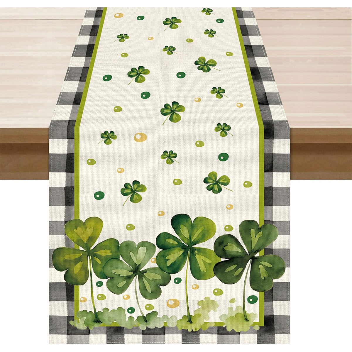 St Patrick Table Runner Lucky Four-Leaf Clover Printed Tablecloth, st patricks day decorations, st patricks day decor, st patrick's day decorations, st patrick day decorations, Irish Décor, irish ornaments, Decognomes, St. Patrick's Day Party Supplies, St. Patrick's Day Decorations: Shamrock, Irish & Leprechaun