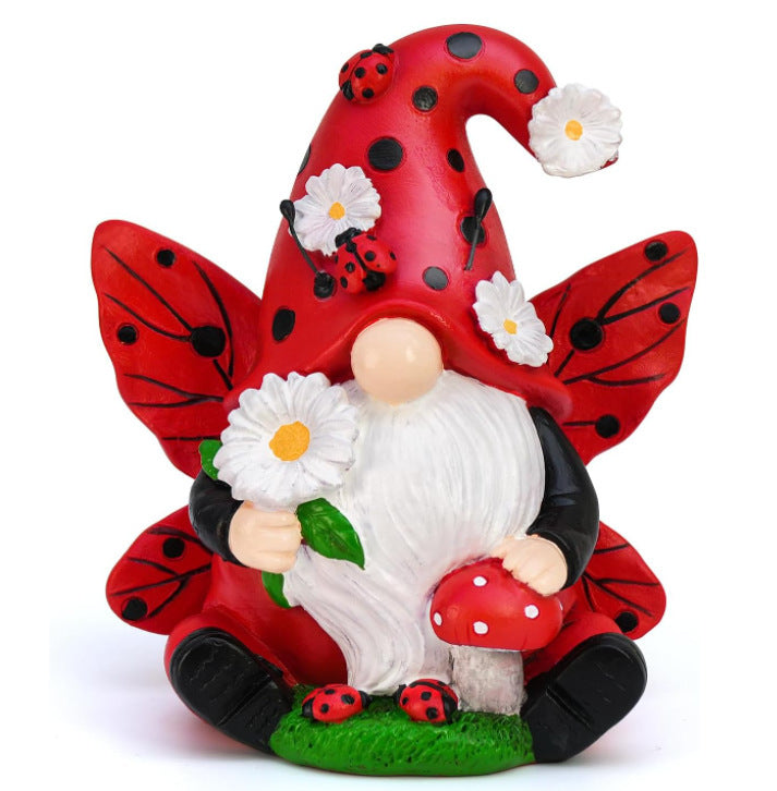 Decognomes, Garden Gnome, Garden gnomes, Lawn gnomes, Outdoor gnomes, Yard gnomes, Ceramic gnomes, Concrete gnomes, Resin gnomes, Funny gnomes, Classic gnomes, Cute gnomes, Gnome statues, Ladybug Gnome, red Gnome
