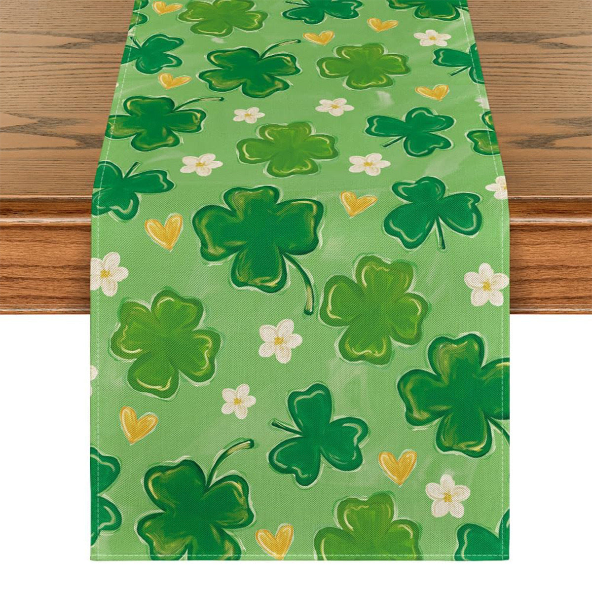 St Patrick Table Runner Lucky Four-Leaf Clover Printed Tablecloth, st patricks day decorations, st patricks day decor, st patrick's day decorations, st patrick day decorations, Irish Décor, irish ornaments, Decognomes, St. Patrick's Day Party Supplies, St. Patrick's Day Decorations: Shamrock, Irish & Leprechaun