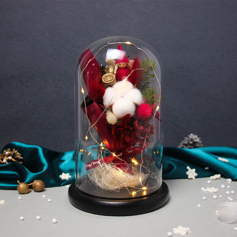 Christmas Preserved Flower Finished Ferris Wheel Rose Glass Cover Creative Ornaments