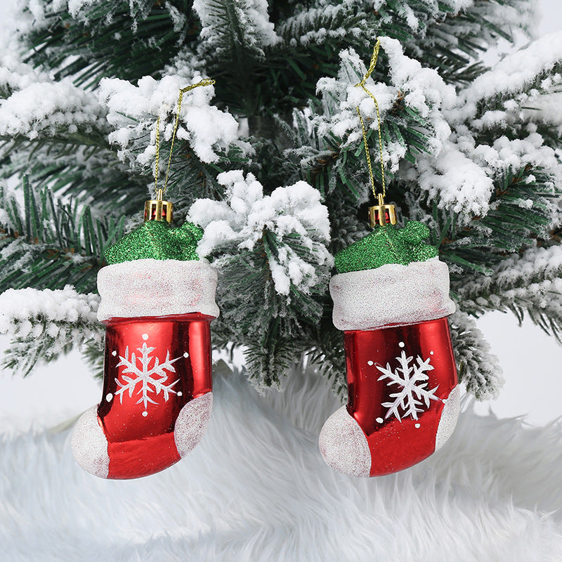 Christmas Decoration Plastic Christmas Stockings Crutch Pendant