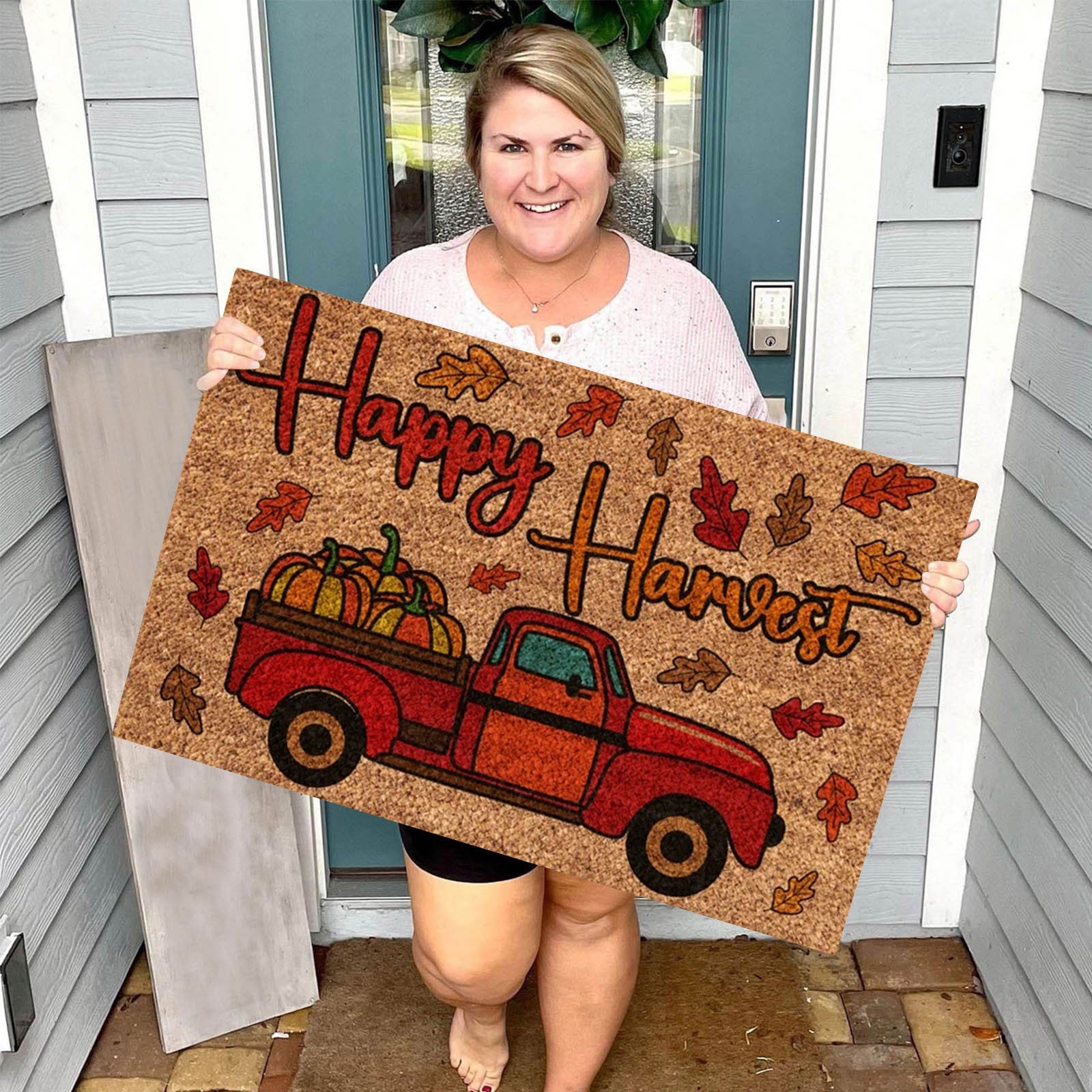 Home Fashion Personalized Pumpkin Door Mat