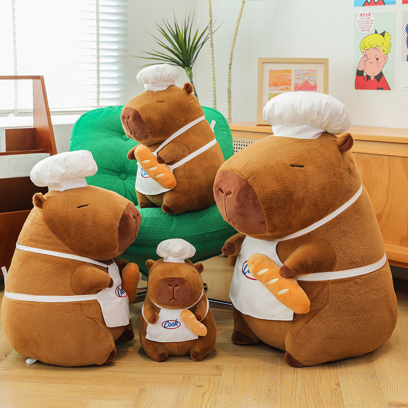 Chef Capabala Plush Toy Large Ugly And Cute Capybara Stuffed Animals, stuffed animals, weighted stuffed animal, stuffed animal​, highland cow stuffed animal, Plush Toys, Soft Toys, Teddy Bear, plush​, plushies, Decognomes, Plush doll
