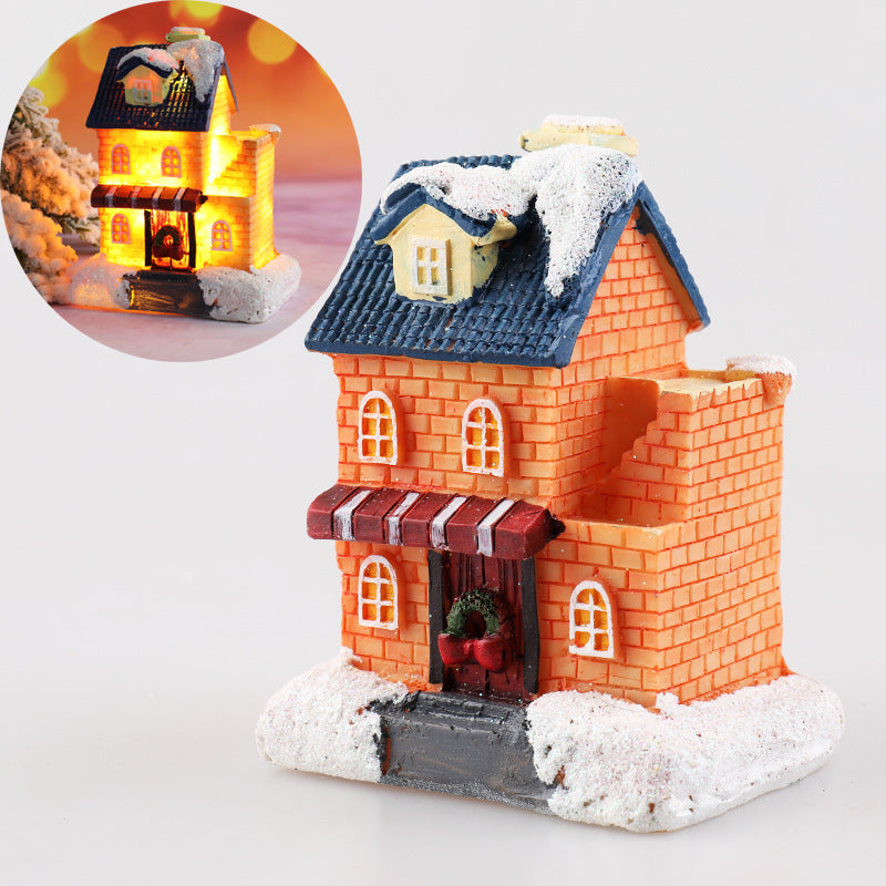 Christmas Decorations Resin Small House Micro Landscape Ornaments, christmas decoration ornaments, christmas decoration house, christmas samll house, christmas ornaments, holiday ornaments, 