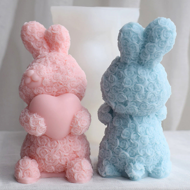 Diy Holding Love Rabbit Aromatherapy Candle Silicone Mold, Geometric candle molds, Abstract candle molds, DIY candle making molds, Decognomes, Silicone candle molds, Candle Molds, Aromatherapy Candles, Scented Candle, 