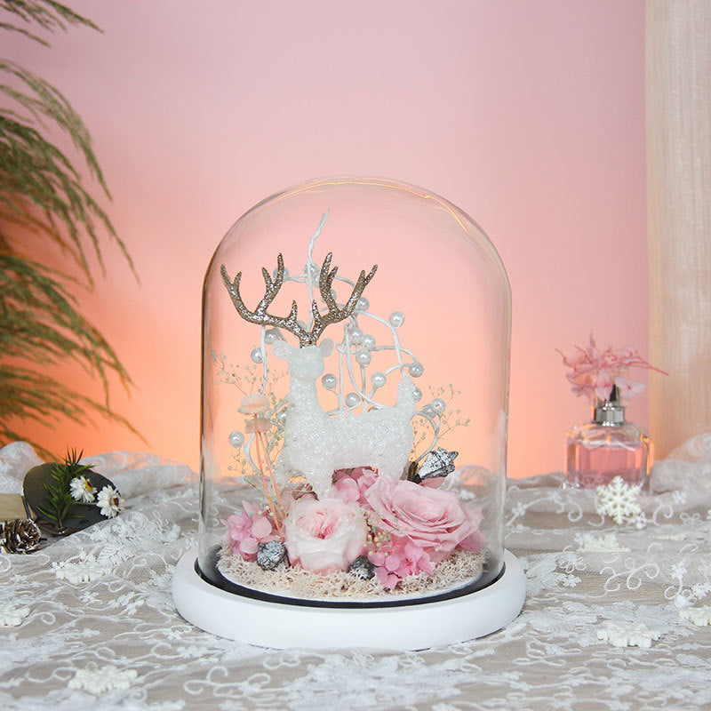 Christmas Preserved Flower Finished Ferris Wheel Rose Glass Cover Creative Ornaments