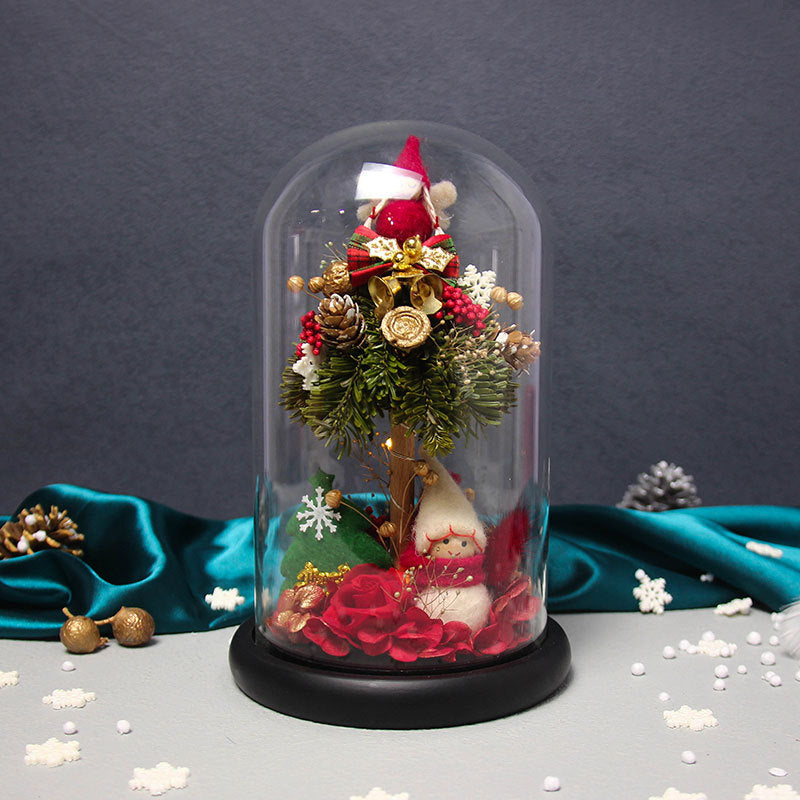 Christmas Preserved Flower Finished Ferris Wheel Rose Glass Cover Creative Ornaments