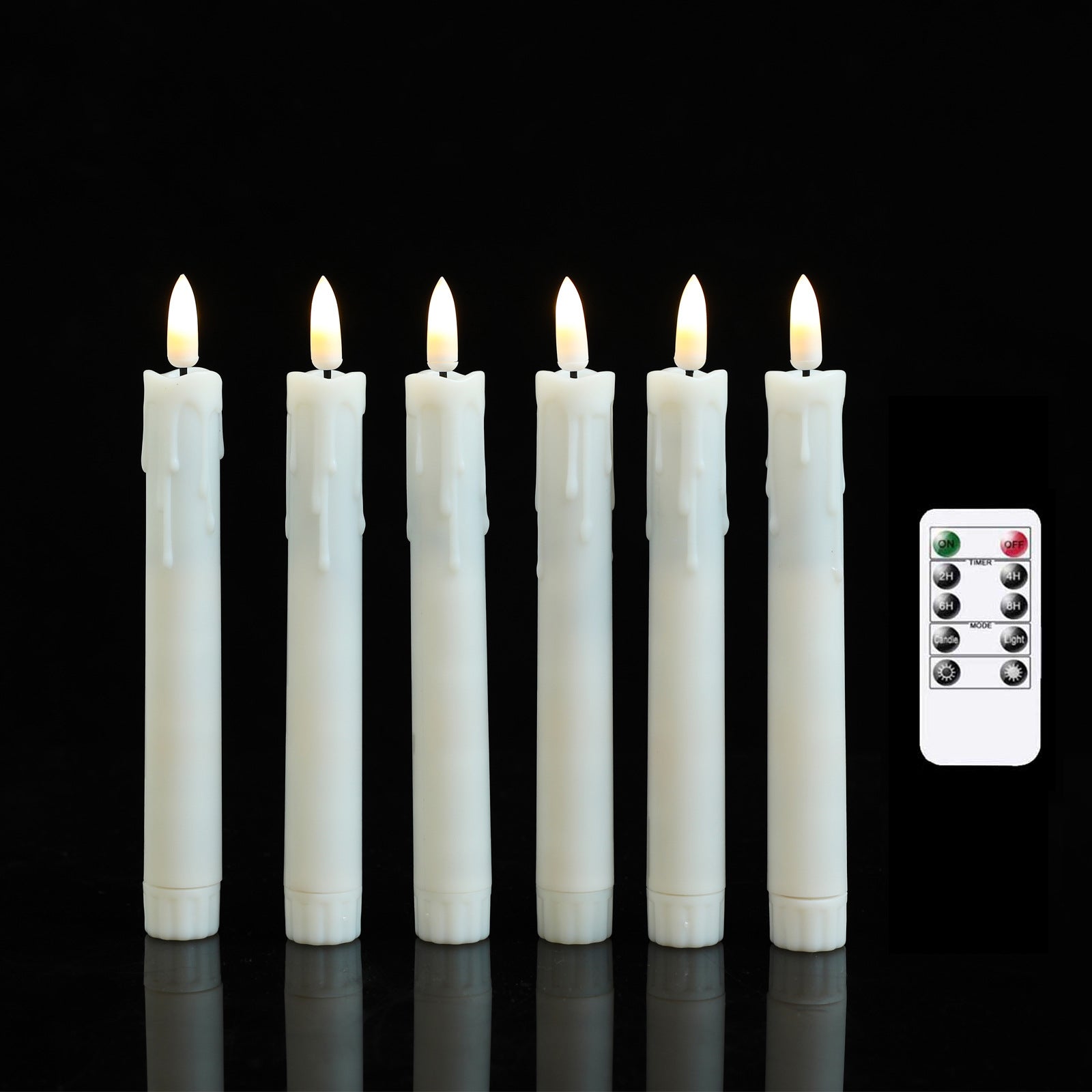 255cm10 Inch Bullet 10 Key Remote Control Wave Mouth Electronic Candle Plastic Birthday Christmas Eve