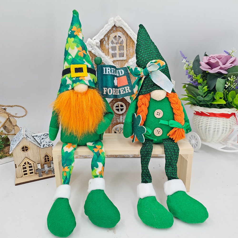 Green Leaf Festival Doll Ornaments Elf Festival, St. Patrick's Day gnomes, Leprechaun gnomes, Shamrock gnomes, Green gnomes, Pot of gold gnomes, Lucky gnomes, Celtic gnomes, Irish gnomes, Rainbow gnomes, St. Patrick's Day decorations, Happy St. Patrick's Day gnomes, Clover gnomes, Beer gnomes,