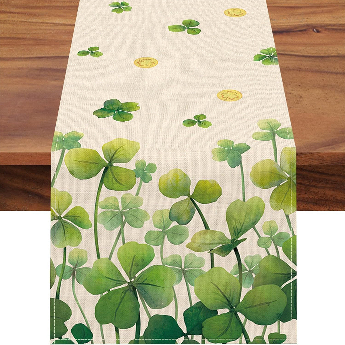 St Patrick Table Runner Lucky Four-Leaf Clover Printed Tablecloth, st patricks day decorations, st patricks day decor, st patrick's day decorations, st patrick day decorations, Irish Décor, irish ornaments, Decognomes, St. Patrick's Day Party Supplies, St. Patrick's Day Decorations: Shamrock, Irish & Leprechaun