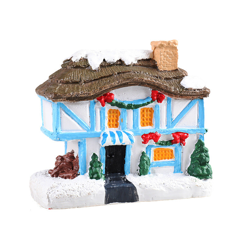 Christmas Small House Micro Landscape Resin Decorations, christmas houses, christmas light houses, christmas music boxes, Christmas resin decoration house