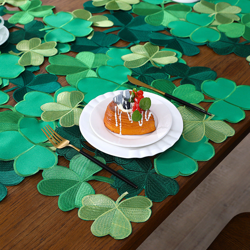 Embroidered Hollow Clover Irish National Flower Tablecloth, table runner  st patricks day decorations, st patricks day decor, st patrick's day decorations, st patrick day decorations, Irish Décor, irish ornaments, Decognomes, St. Patrick's Day Party Supplies, St. Patrick's Day Decorations: Shamrock, Irish & Leprechaun