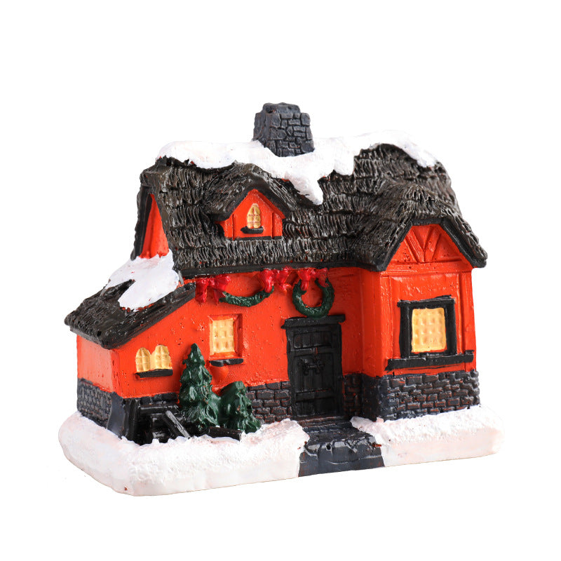 Christmas Small House Micro Landscape Resin Decorations, christmas houses, christmas light houses, christmas music boxes, Christmas resin decoration house