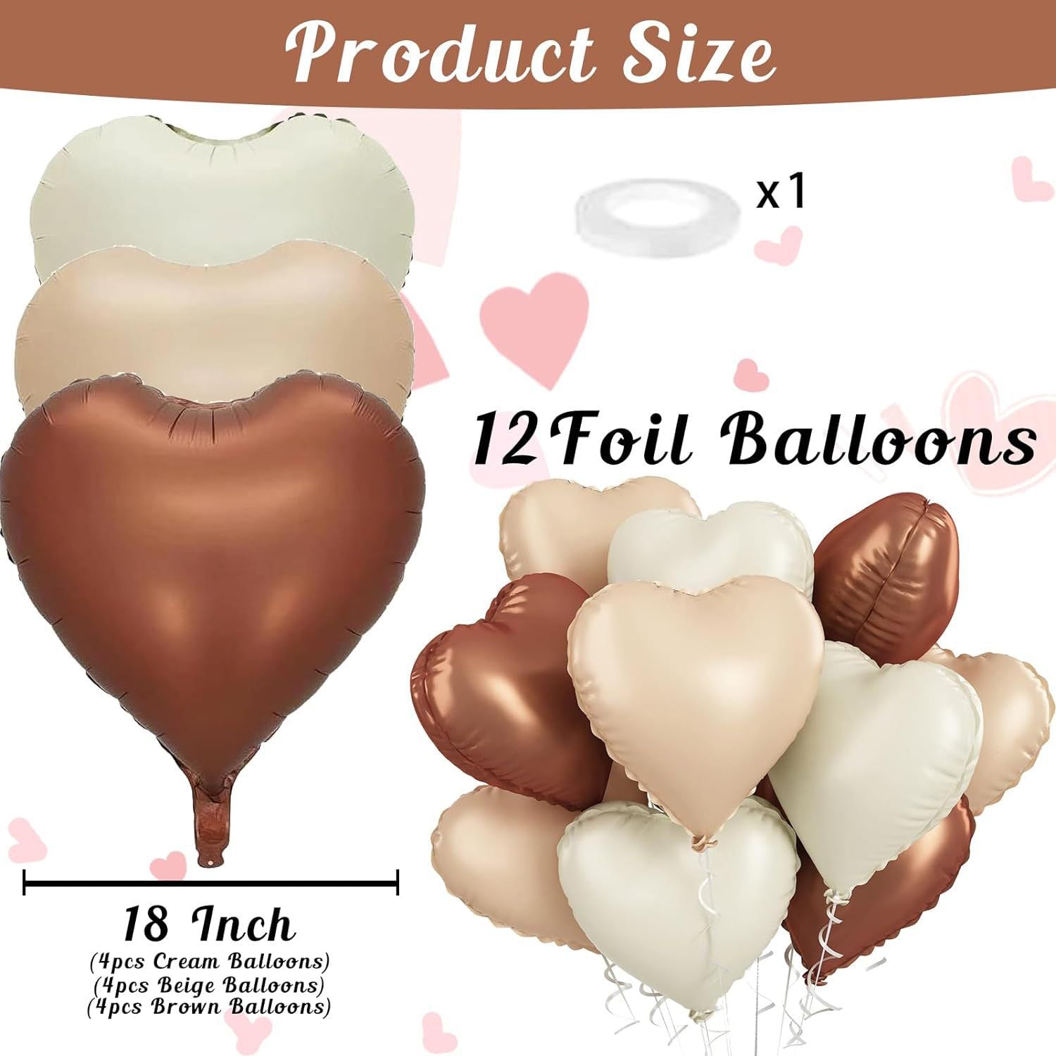 Cream Heart-shaped Balloon Valentine's Day, Valentine's Day decor, Romantic home accents, Heart-themed decorations, Cupid-inspired ornaments, Love-themed party supplies, Red and pink decor, Valentine's Day table settings, Romantic ambiance accessories, Heart-shaped embellishments, Valentine's Day home embellishments
