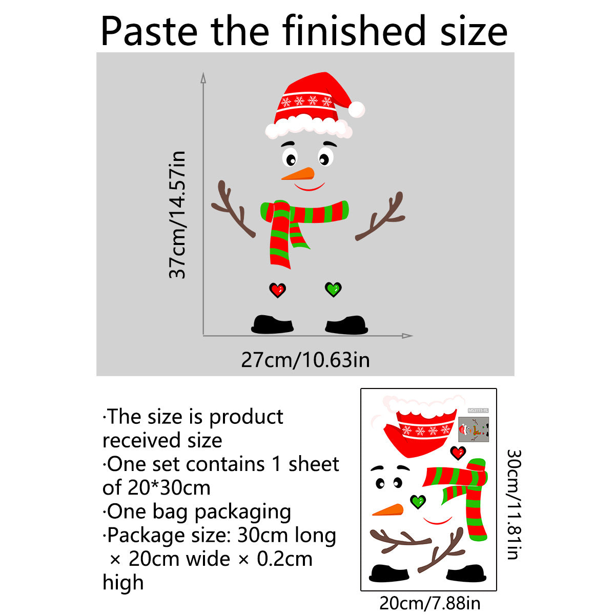Christmas Snowman Happy Day Wall Stickers Bathroom Toilet Decorative Wall Stickers