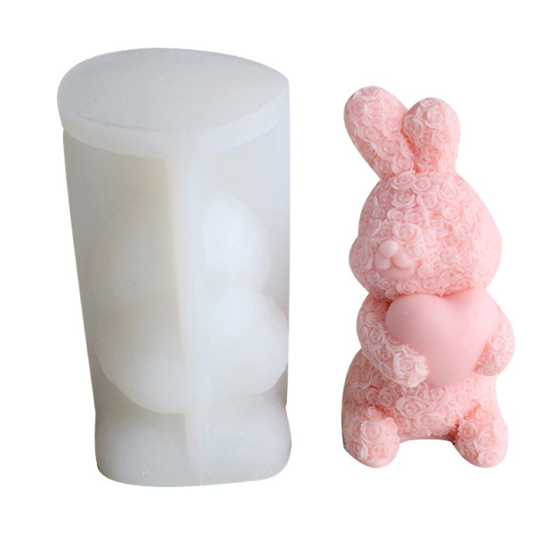 Diy Holding Love Rabbit Aromatherapy Candle Silicone Mold, Geometric candle molds, Abstract candle molds, DIY candle making molds, Decognomes, Silicone candle molds, Candle Molds, Aromatherapy Candles, Scented Candle, 