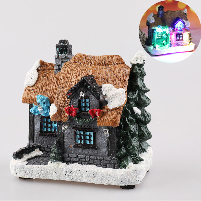 Christmas Decorations Resin Small House Micro Landscape Ornaments, christmas decoration ornaments, christmas decoration house, christmas samll house, christmas ornaments, holiday ornaments, 