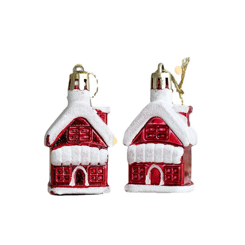 Christmas Decorations Ice Cream Snowman House Five-pointed Star Small Crutch Combination Ornaments