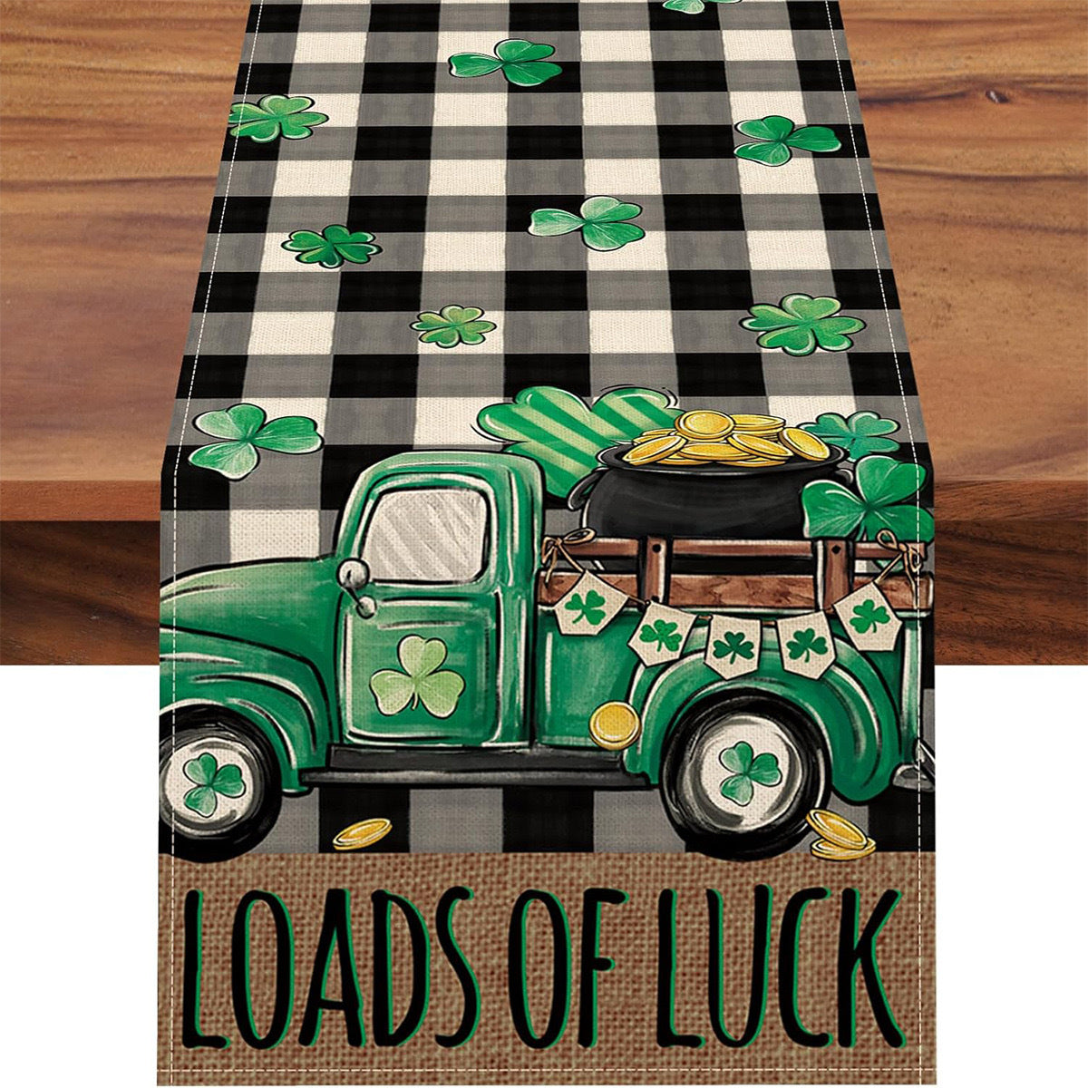 St Patrick Table Runner Lucky Four-Leaf Clover Printed Tablecloth, st patricks day decorations, st patricks day decor, st patrick's day decorations, st patrick day decorations, Irish Décor, irish ornaments, Decognomes, St. Patrick's Day Party Supplies, St. Patrick's Day Decorations: Shamrock, Irish & Leprechaun