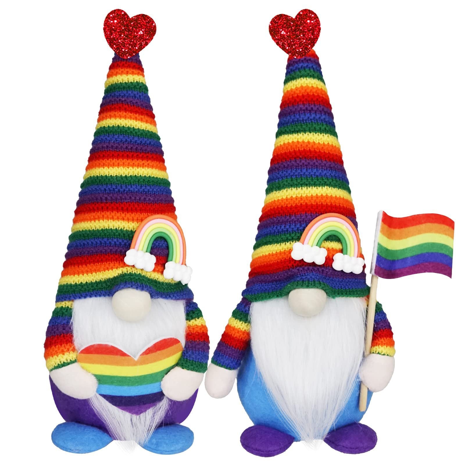 Rainbow Faceless Doll Rainbow Elf Rudolf