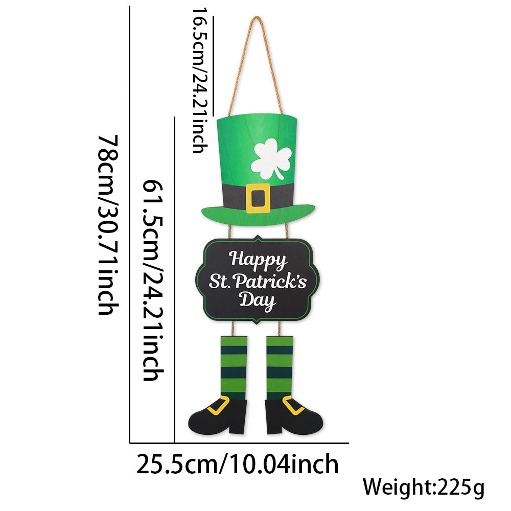 Irish Holiday Decorations Wooden Doorplate, Clover welcome doorplate, gold coin topper stand wooden board, hat boots Clover length door hanging, Clover hanging string length door hanging, Topper boots wooden board door hanging, st patrick's day decorations