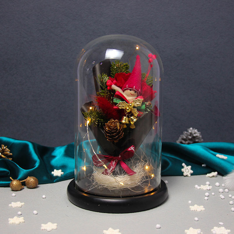 Christmas Preserved Flower Finished Ferris Wheel Rose Glass Cover Creative Ornaments