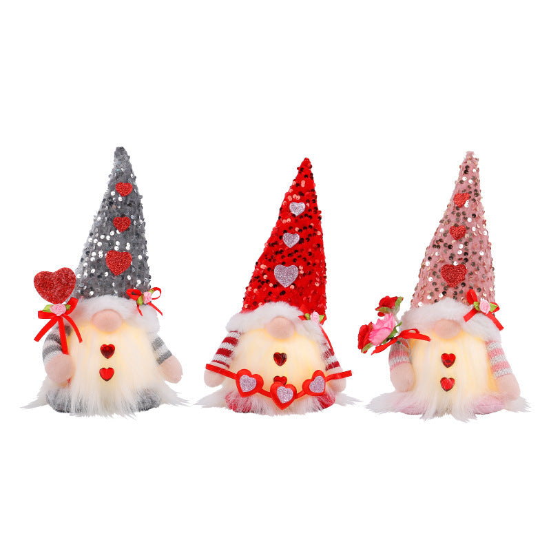 Luminous Sequin Cap Valentine's Day Doll