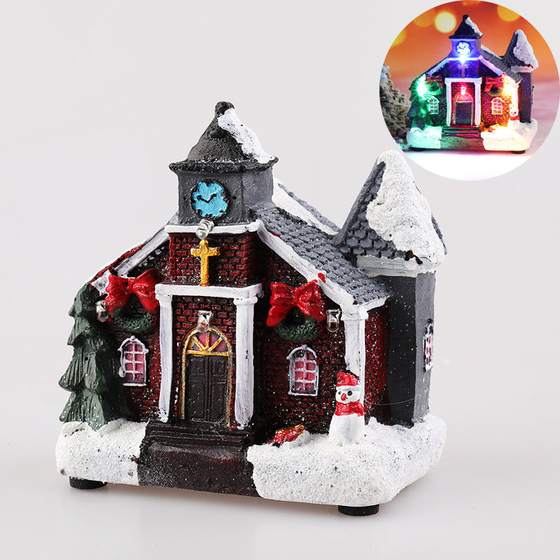 Christmas Decorations Resin Small House Micro Landscape Ornaments, christmas decoration ornaments, christmas decoration house, christmas samll house, christmas ornaments, holiday ornaments, 