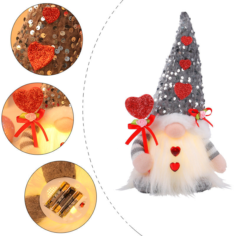 Luminous Sequin Cap Valentine's Day Doll