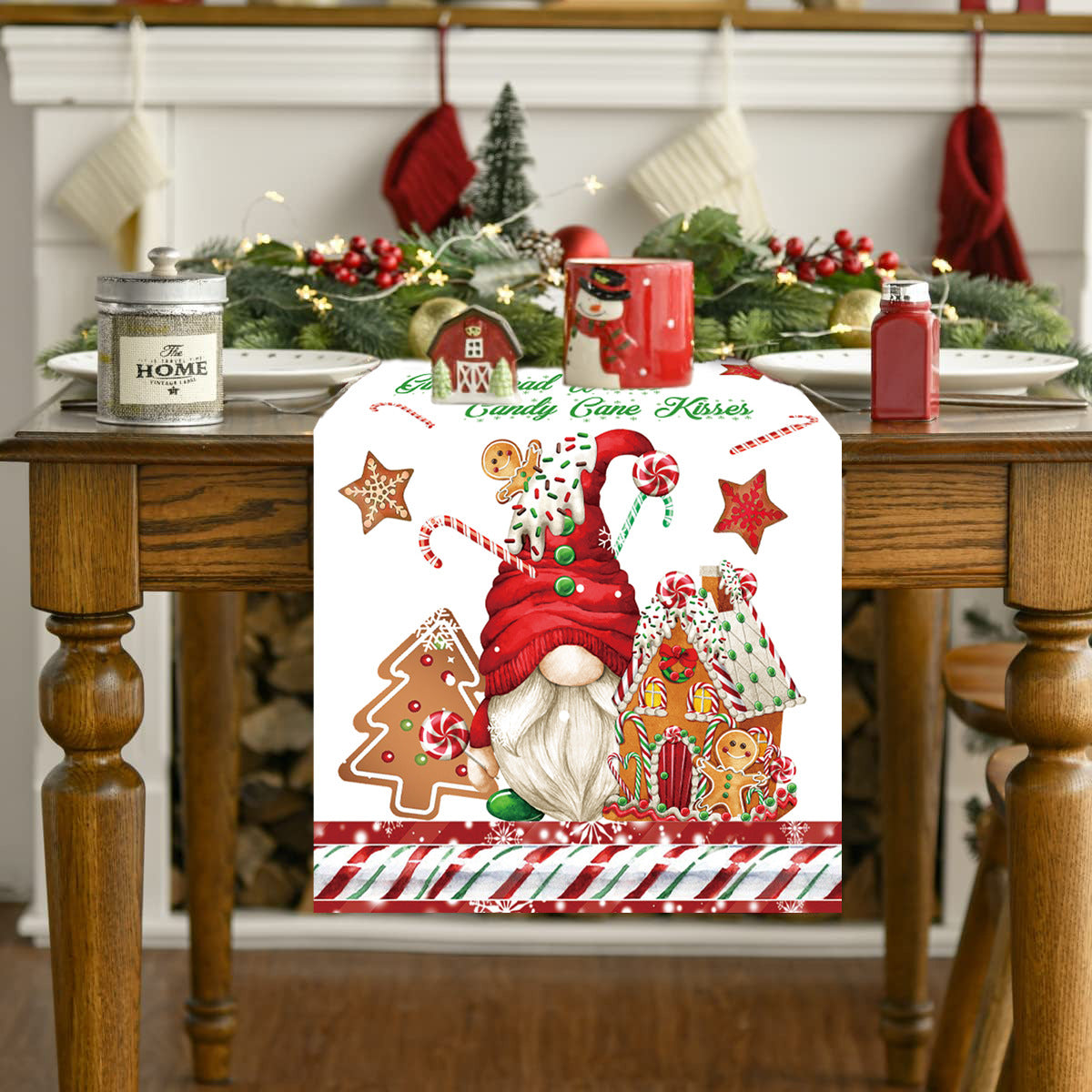 Christmas Decorations 178cm Forest Man Linen Table Runner