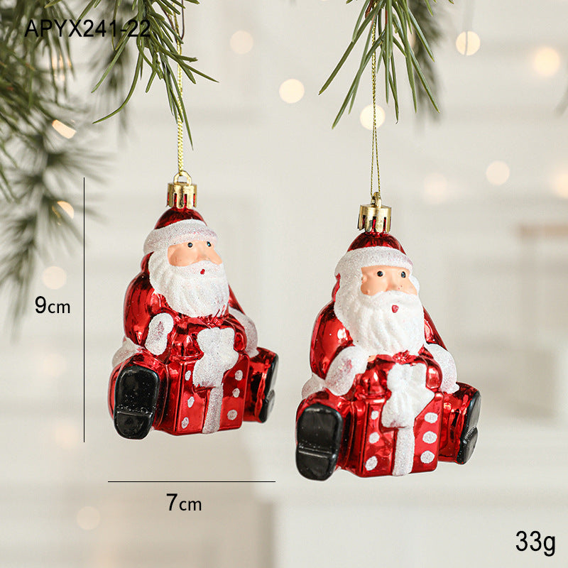 Christmas New Decorations Santa Claus Donut Camera Owl Red Shaped Decorative Small Pendant