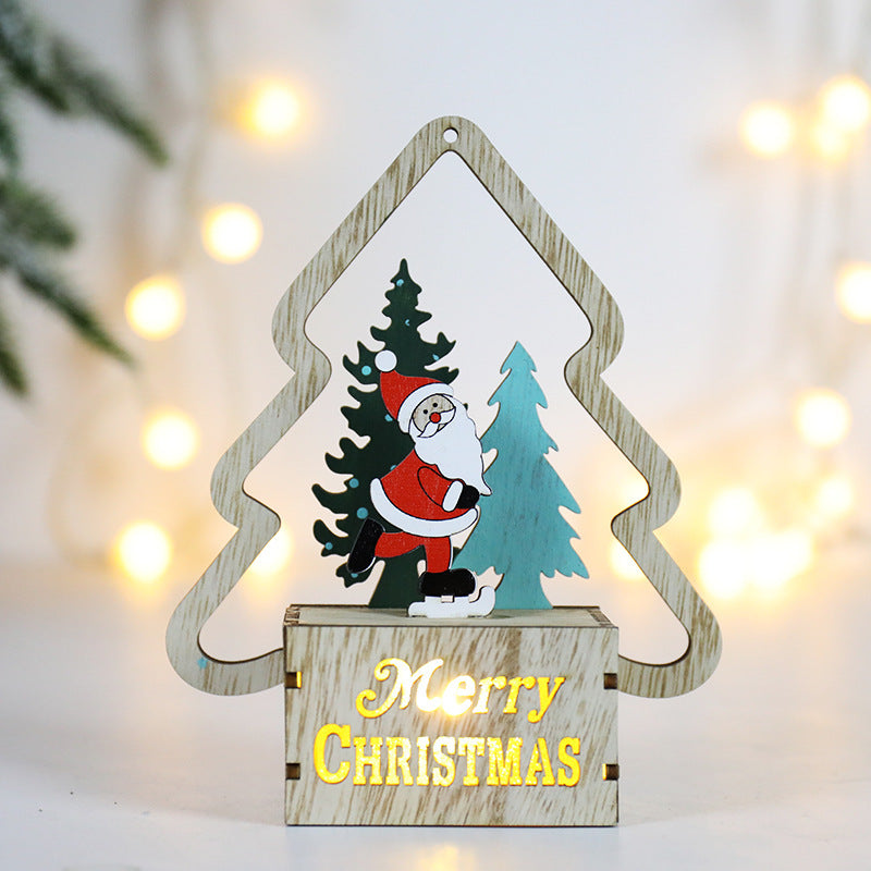 Christmas Decorations Wooden Scene Layout