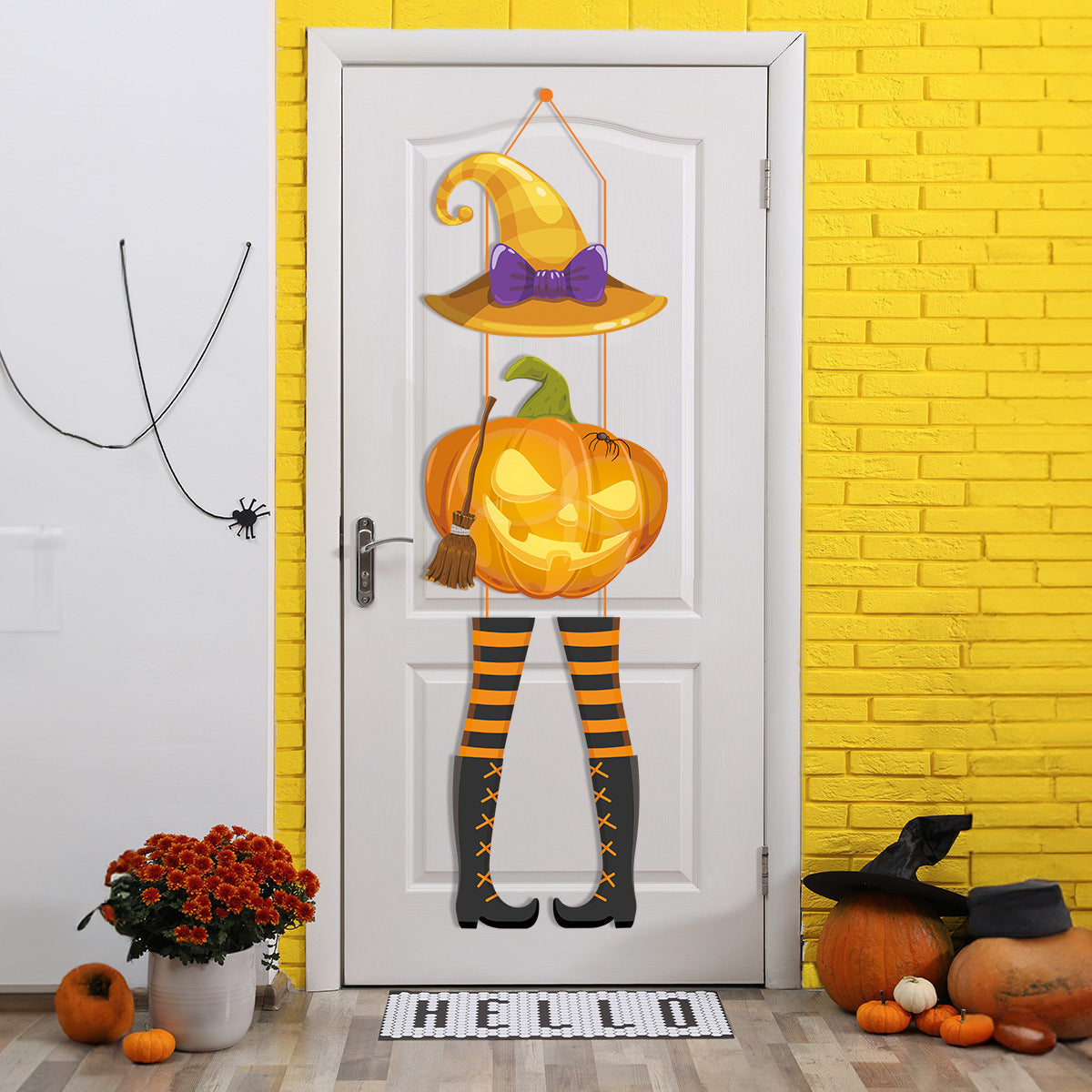 Halloween Party Decoration Pumpkin Wizard Hat Door Hanging, Halloween decorations items, Halloween masks, Halloween props, Halloween animatronics, Halloween inflatables, Halloween lights, Halloween fog machines, Halloween spider webs, Halloween lanterns, Halloween banners, Halloween streamers, Halloween tableware, Halloween centerpieces, Halloween party favors, Halloween yard stakes, Halloween tombstones, Halloween candles, Halloween wreaths, Halloween garlands
