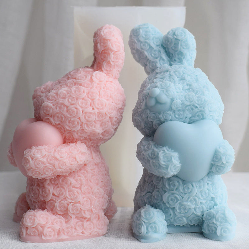 Diy Holding Love Rabbit Aromatherapy Candle Silicone Mold, Geometric candle molds, Abstract candle molds, DIY candle making molds, Decognomes, Silicone candle molds, Candle Molds, Aromatherapy Candles, Scented Candle, 