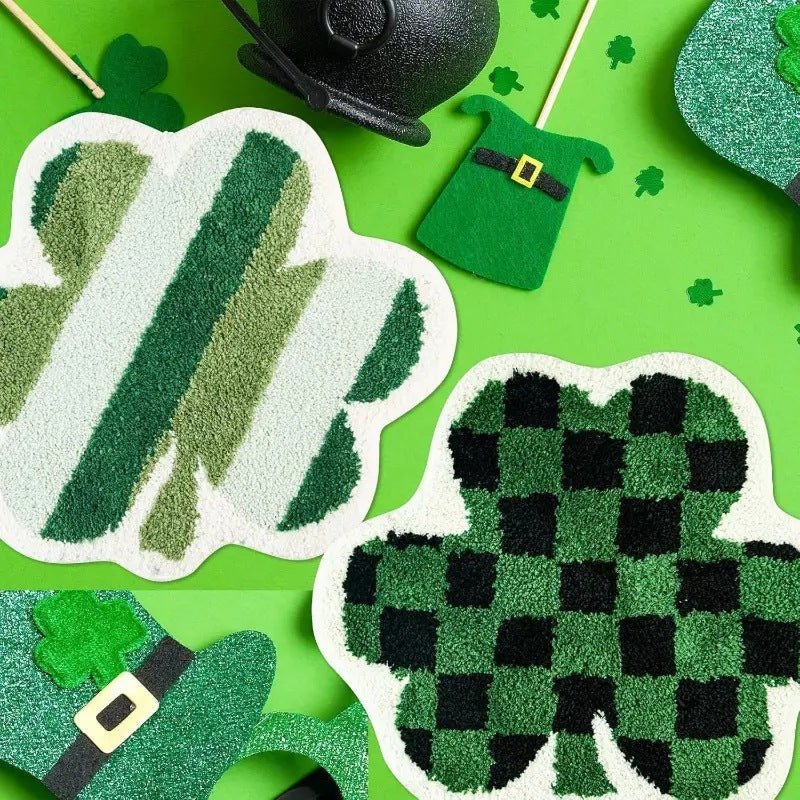 St Patrick's Day Four-leaf Clover Festival Decorative Floor Mat, st patricks day decorations, st patricks day decor, st patrick's day decorations, st patrick day decorations, Irish Décor, irish ornaments, Decognomes, St. Patrick's Day Party Supplies, St. Patrick's Day Decorations: Shamrock, Irish & Leprechaun