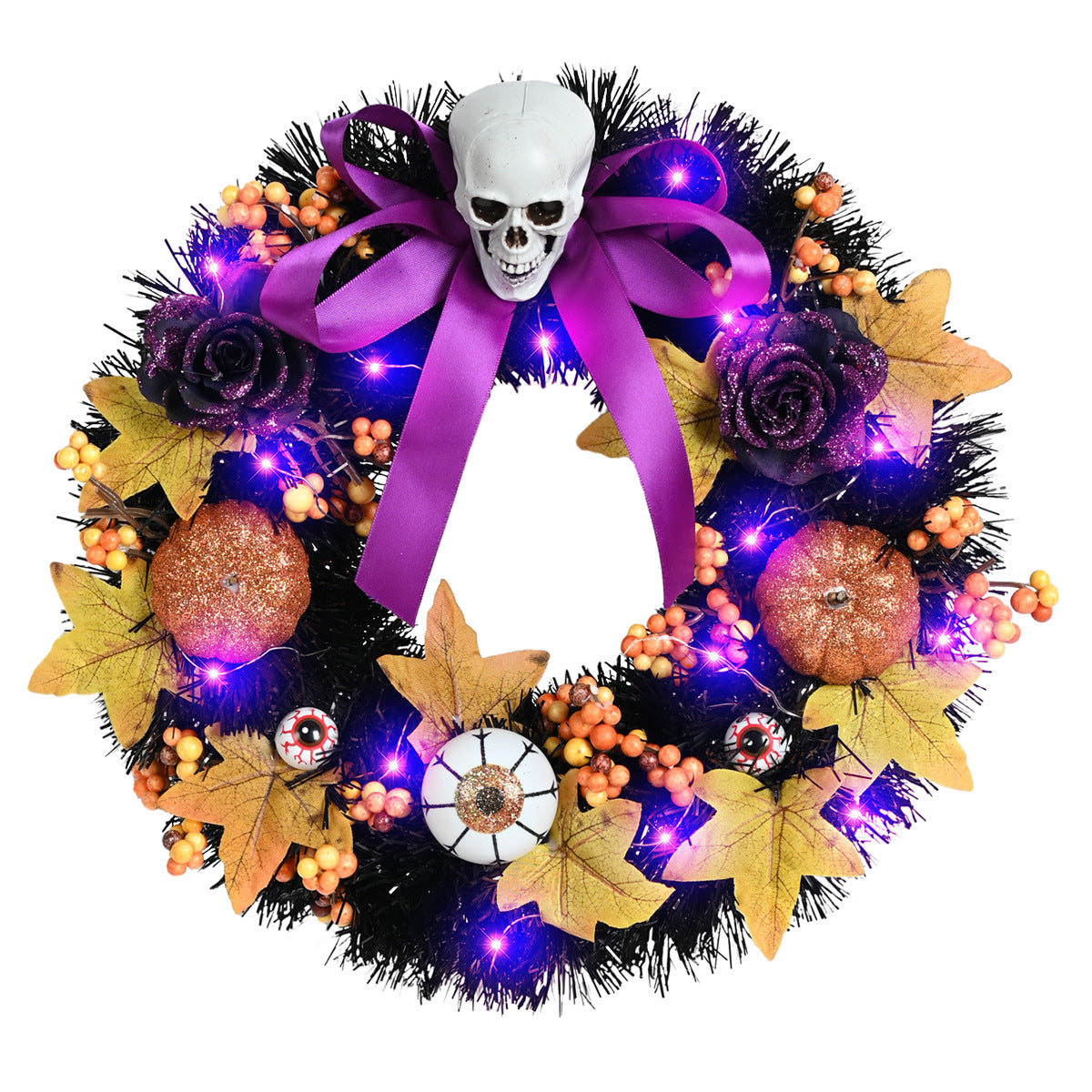 Ghost Festival Simulation Pumpkin Skull Wreath Holiday Party Decoration Door Hanging