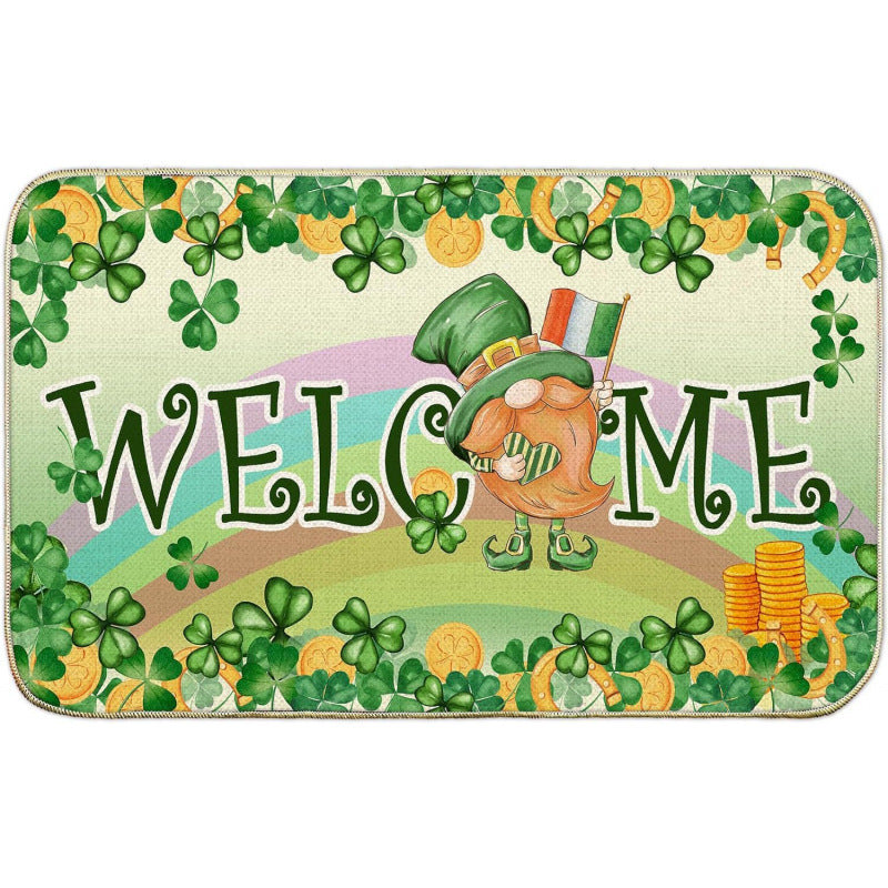 St Patrick's Day Door Entrance Decoration Non-slip Easy-care Foot Mat, st patricks day decorations, st patricks day decor, st patrick's day decorations, st patrick day decorations, Irish Décor, irish ornaments, Decognomes, St. Patrick's Day Party Supplies, St. Patrick's Day Decorations: Shamrock, Irish & Leprechaun