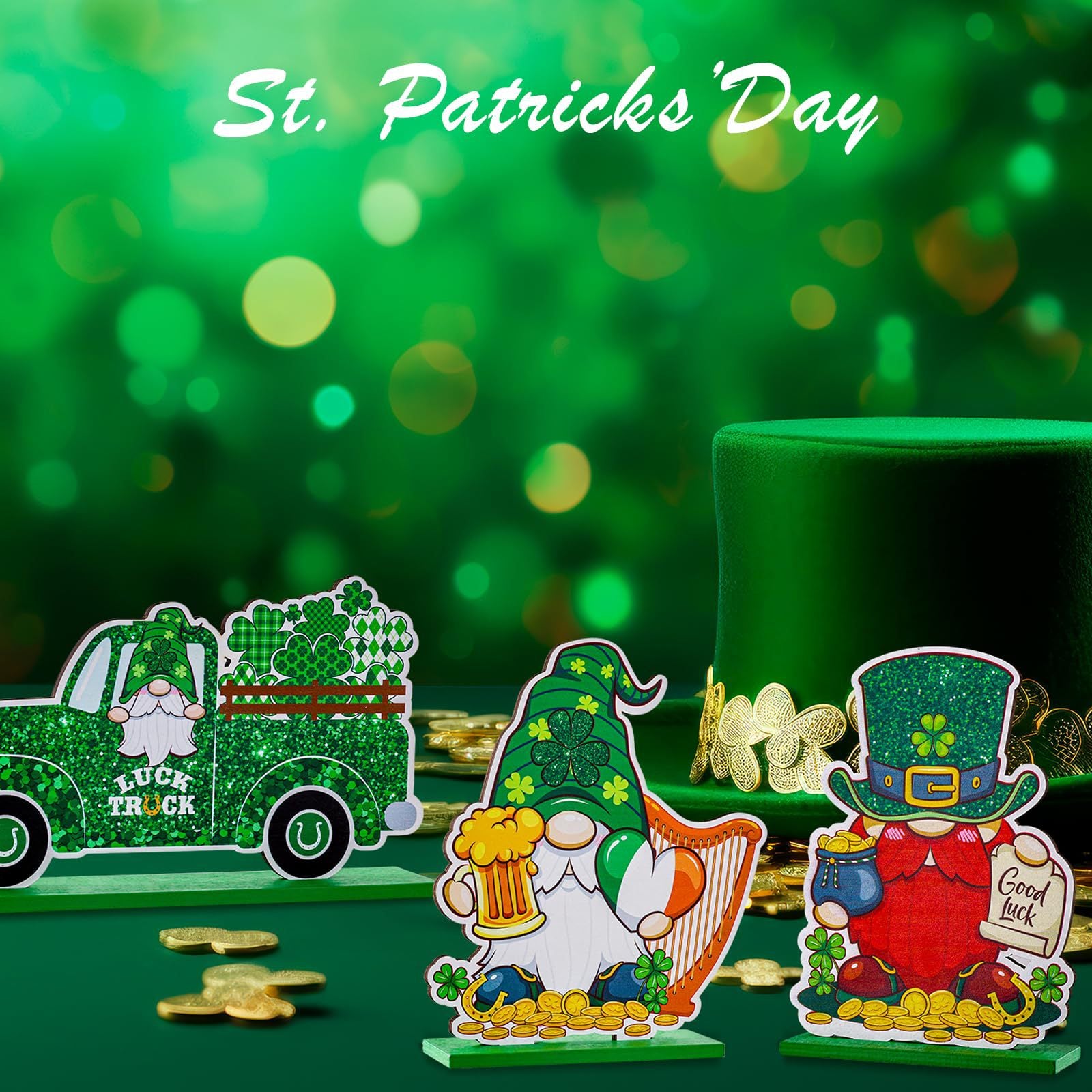 St Patrick's Day Decorations Holiday Essential Irish Themed Table Center Decorations, st patricks day decorations, st patricks day decor, st patrick's day decorations, st patrick day decorations, Irish Décor, irish ornaments, Decognomes, St. Patrick's Day Party Supplies, St. Patrick's Day Decorations: Shamrock, Irish & Leprechaun