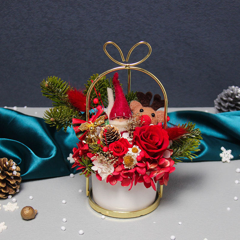 Christmas Preserved Flower Finished Ferris Wheel Rose Glass Cover Creative Ornaments