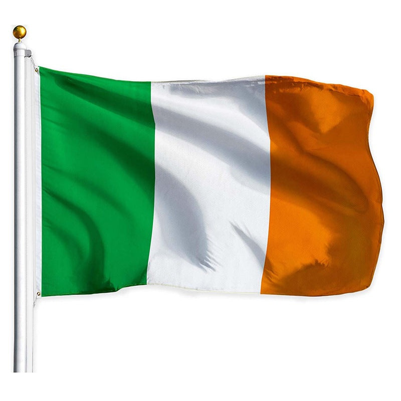 Ireland Polyester Fabrics Digital Printing Flying Outdoor Banner National Flag, St. Patrick's Day decorations, Shamrock decorations, Leprechaun decorations, Pot of gold decorations, St. Patrick's Day wreaths, St. Patrick's Day garlands, St. Patrick's Day centerpieces, St. Patrick's Day table runners, St. Patrick's Day tablecloths, St. Patrick's Day banners, St. Patrick's Day streamers, St. Patrick's Day balloons, St. Patrick's Day lights, St. Patrick's Day door wreaths, St. Patrick's Day wall art, St. Patri