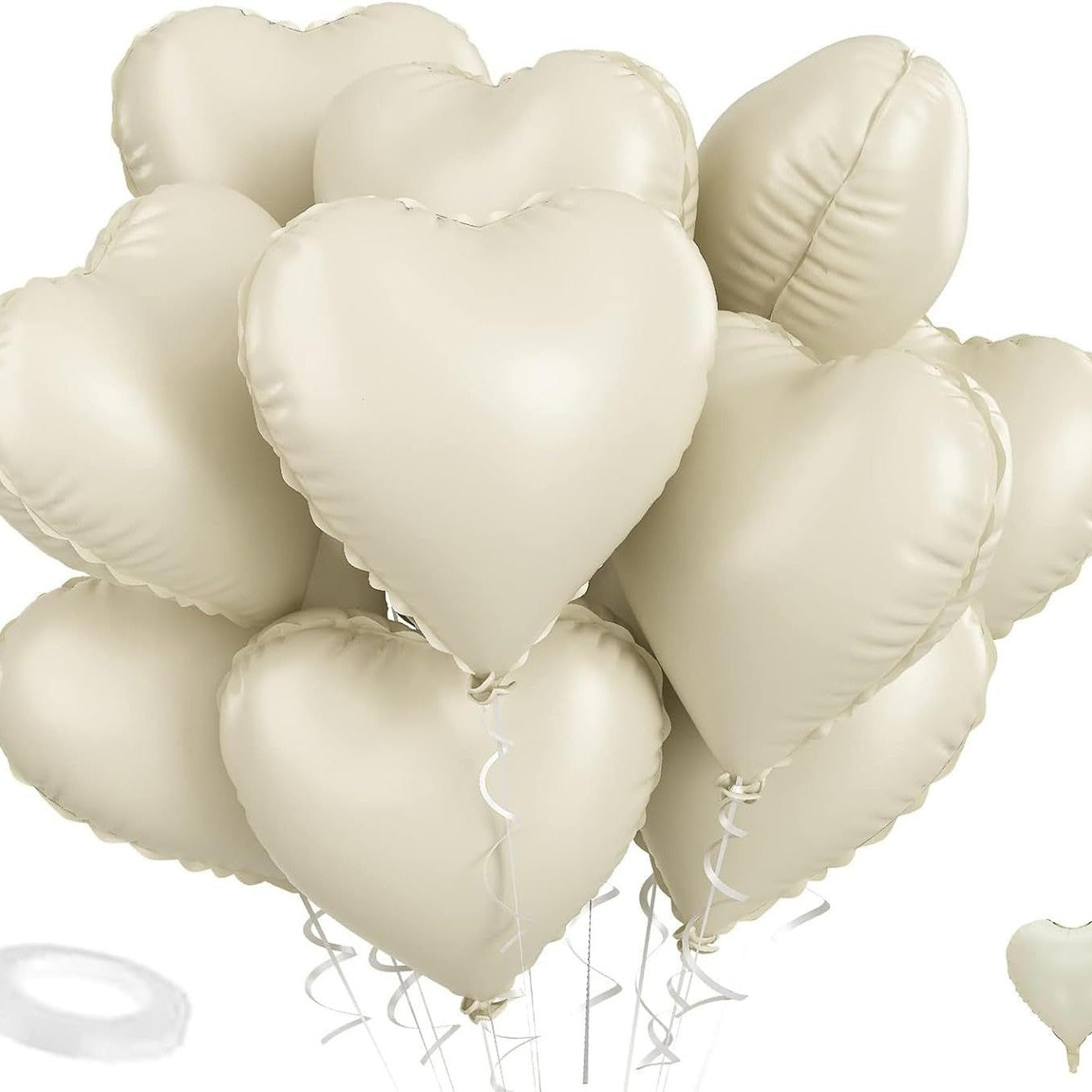 Cream Heart-shaped Balloon Valentine's Day, Valentine's Day decor, Romantic home accents, Heart-themed decorations, Cupid-inspired ornaments, Love-themed party supplies, Red and pink decor, Valentine's Day table settings, Romantic ambiance accessories, Heart-shaped embellishments, Valentine's Day home embellishments
